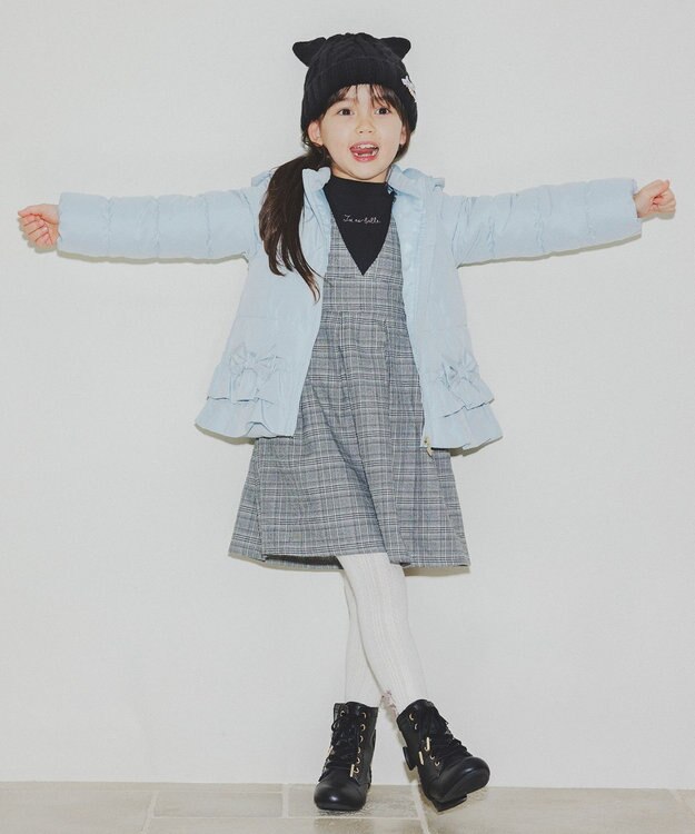 ANY KIDS 【洗濯機OK】中綿リボンコート ミント