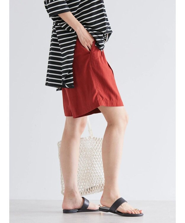 AMERICAN HOLIC リネンブレンドショートパンツ Brick Red