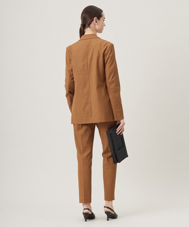 ICB 【接触冷感・UVケア・撥水・洗える】LooseWeave ダブルブレストジャケット ブラウン系