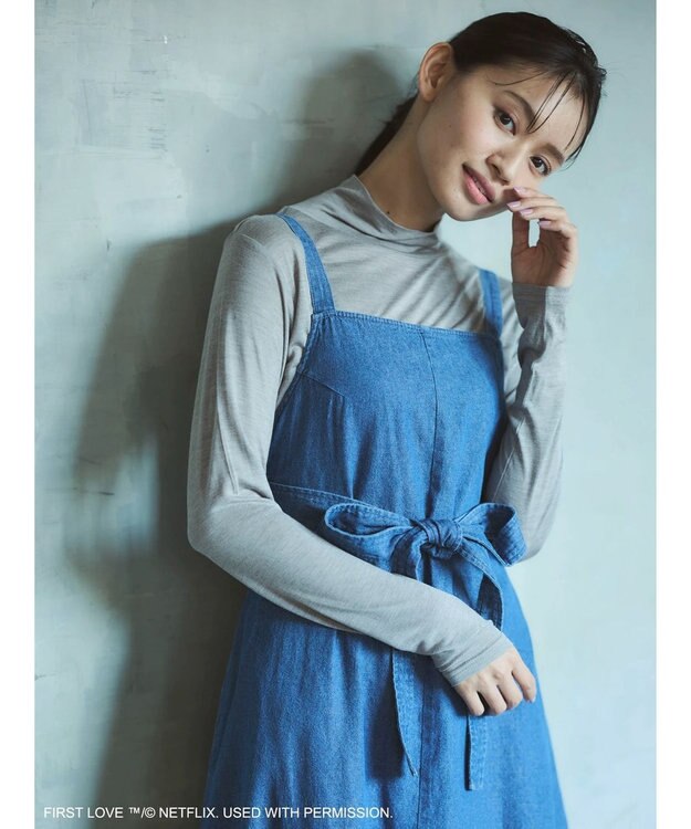 Green Parks ■Ｆｉｒｓｔ　Ｌｏｖｅ　シアーハイネックプルオーバー Gray Mixture