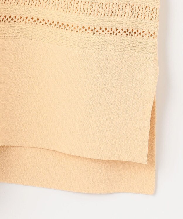 J.PRESS LADIES L 【洗える】レーヨンエリートストレッチ 編み柄 ニット イエロー系