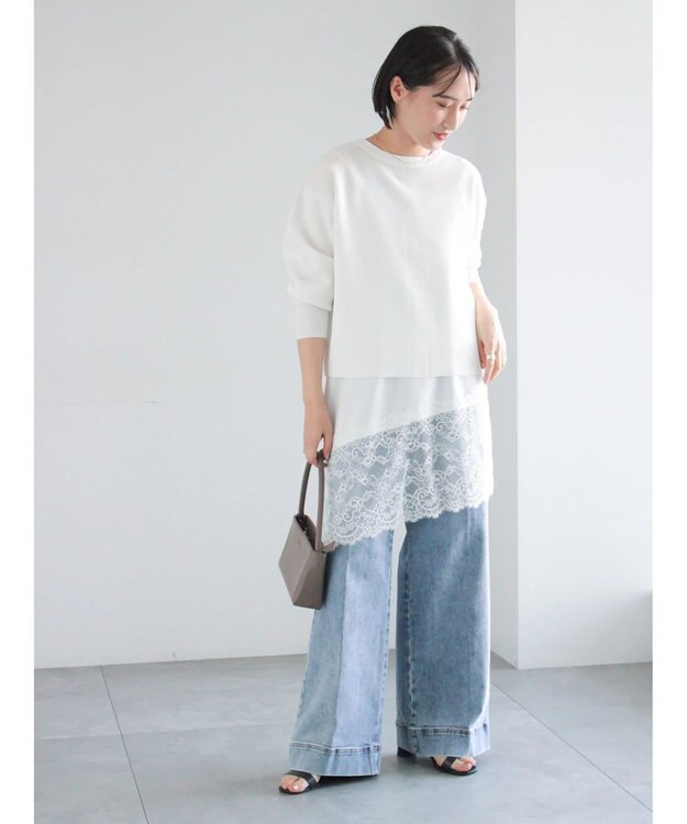 Te chichi 前後2WAYスウェットライクニット オフホワイト