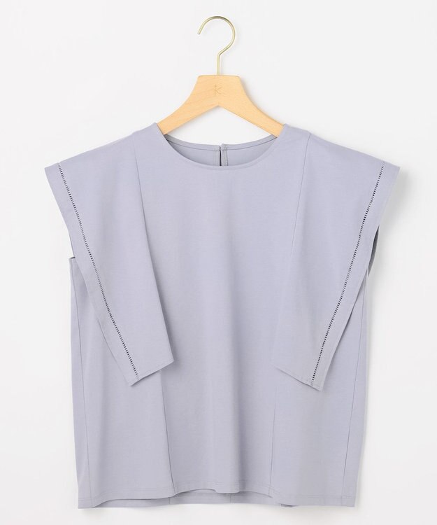 組曲 【先行予約】プレーティング天竺 フレアスリーブカットソー ブルーグレー系