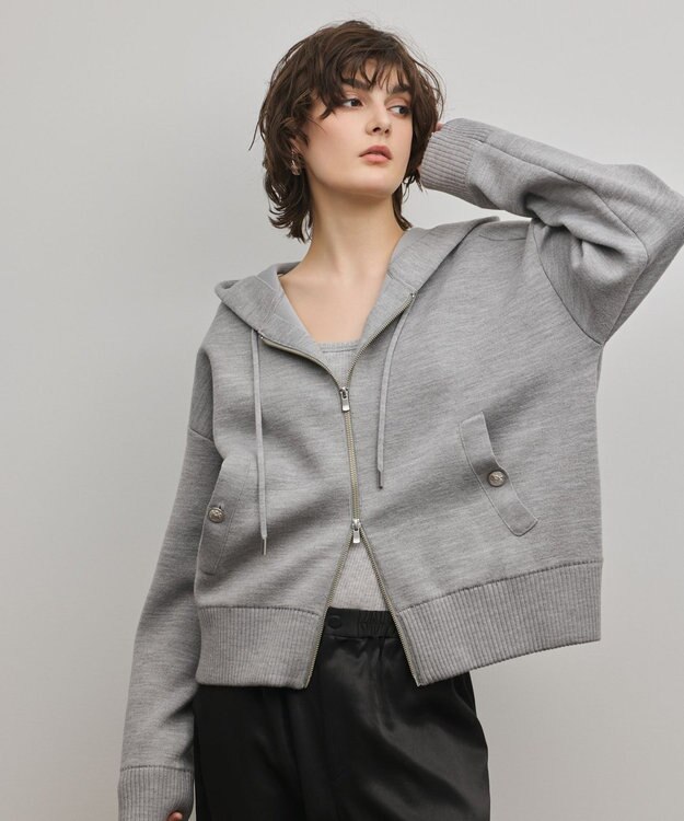 GRACE CONTINENTAL フォルムニットパーカー グレー