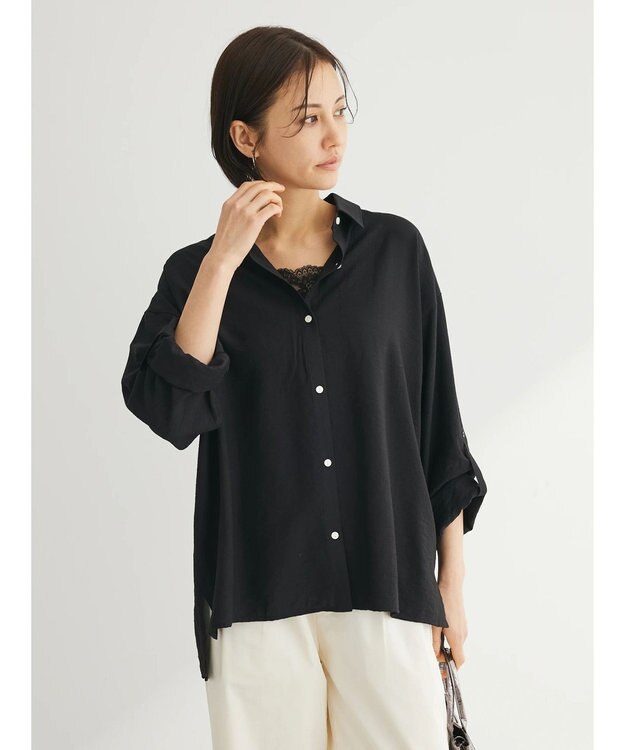 Green Parks ワッシャーシアーシャツ Black