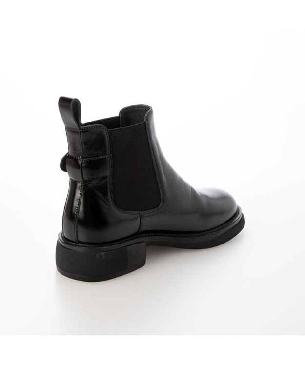 MODE ET JACOMO <carino>本革サイドゴアベルテッドショートブーツ ブラック