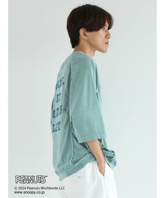 CRAFT STANDARD BOUTIQUE 【ユニセックス】PEANUTS/スヌーピー 切り替えTシャツ Blue