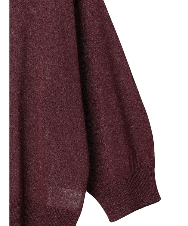 Green Parks ・ＥＬＥＮＣＡＲＥ　ＤＵＥバックパールシアー５分ニット Bordeaux
