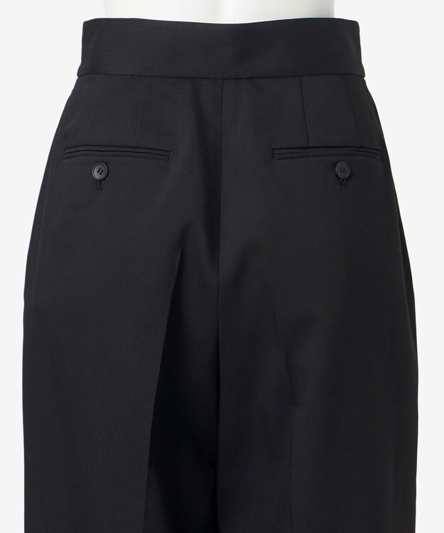 23区 【エステータ】ライトダブルクロス ワイドパンツ ブラック