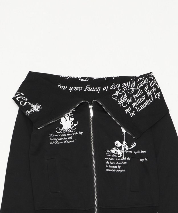 WEGO オフショルグラフィックスウェット ブラック