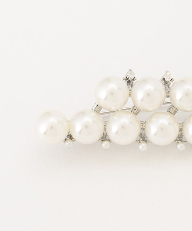 23区 パールダブルライン ブローチ シルバー系