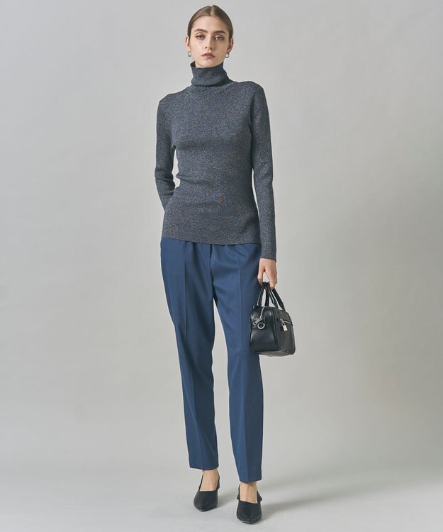 ICB 【裏起毛】 ウォームサテン スティックパンツ ブルーグレー系