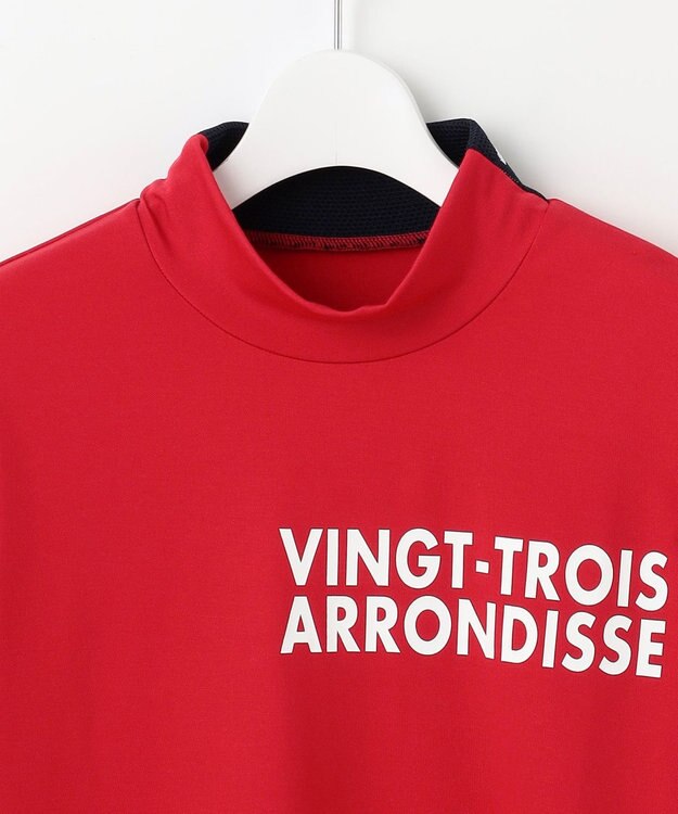 23区GOLF 【WOMEN】【吸水速乾/UVカット】スポーティ モックネックシャツ レッド系