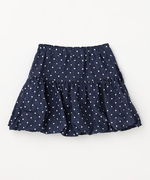 ANY KIDS 【洗濯機可能】バルーン ドットスカート ネイビー