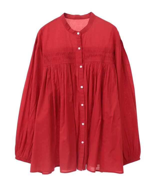 CRAFT STANDARD BOUTIQUE インド綿ピンタックブラウス Red