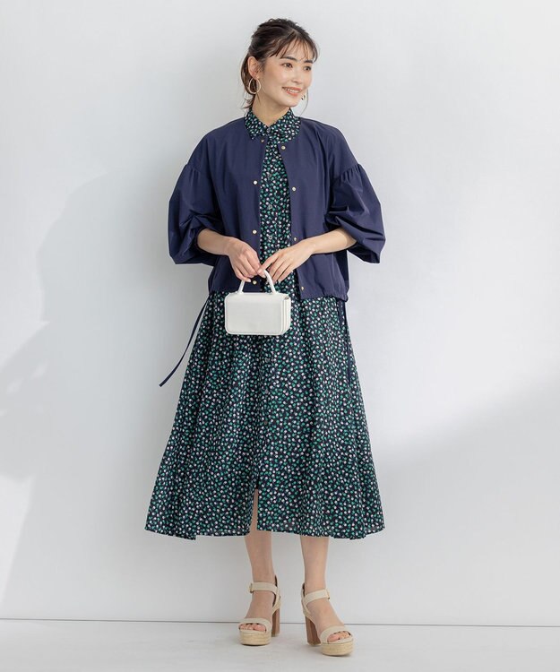 組曲 【洗える】プティフラワージョーゼットシフォン ワンピース グリーン系5