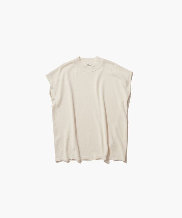 ATON WASHI KNIT | モックネックベスト WARM WHITE