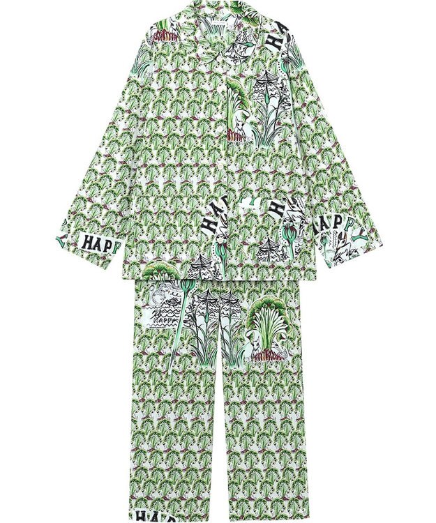 tsumori chisato SLEEP ツモリチサト パジャマ 長袖 長ズボン 夏 レディース UDT164 /ワコール グリーン