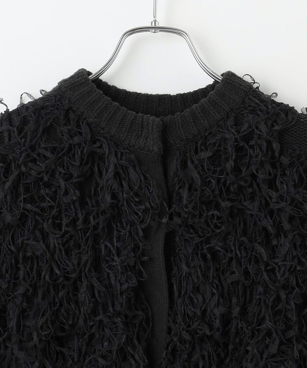 #Newans リボンヤーンニットカーディガン ブラック