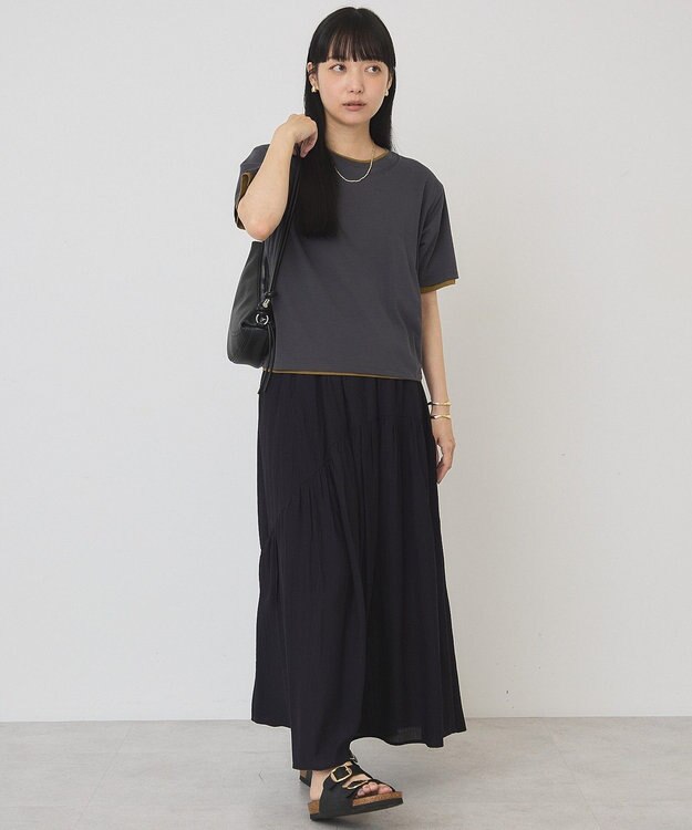 AMERICAN HOLIC 【2点セット】レイヤードシアーTシャツ Charcoal Gray