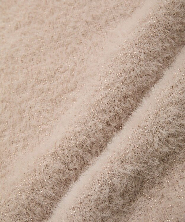 earth music&ecology ラメミニシャギーＶネックカーディガン Light Pink