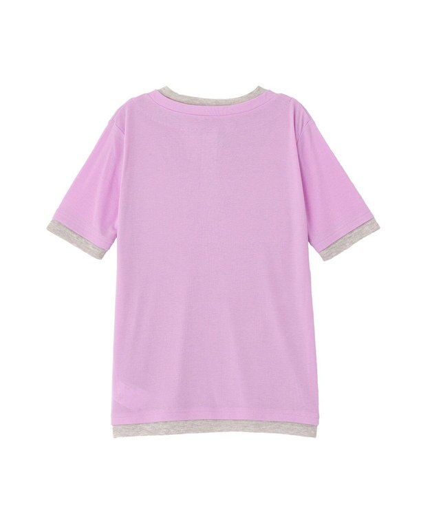 earth music&ecology シアーレイヤード風5分袖プルオーバー Lilac
