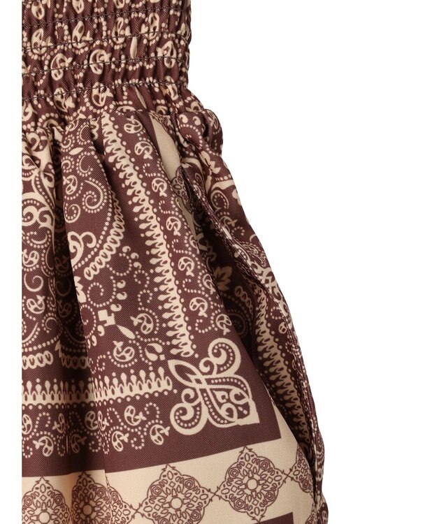 Green Parks ■ＥＳＣＡＲ　スカーフパネルｐｔギャザースカート Brown