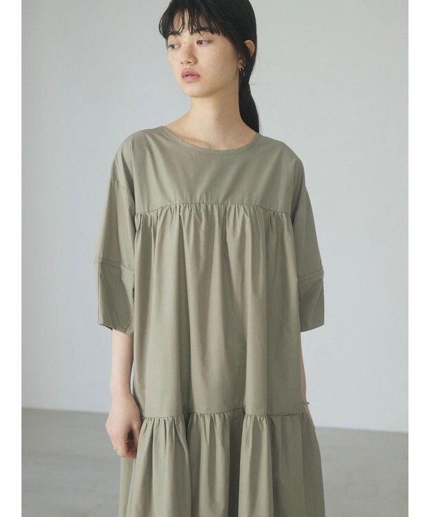 Green Parks ａ．ボリューム切り替えワンピース Khaki