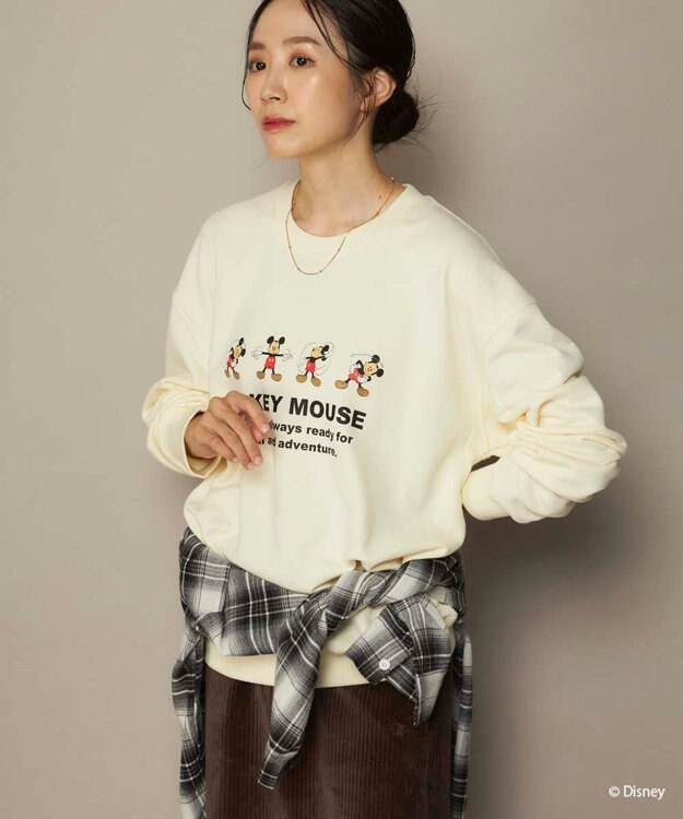 OP／FILA 【ocean pacific】ミッキー/裏毛クルースウェット【Disney/ディズニー】 アイボリー