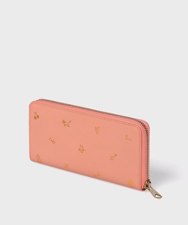Paul Smith カラードゥードゥル ラウンドジップ 長財布 ピンク