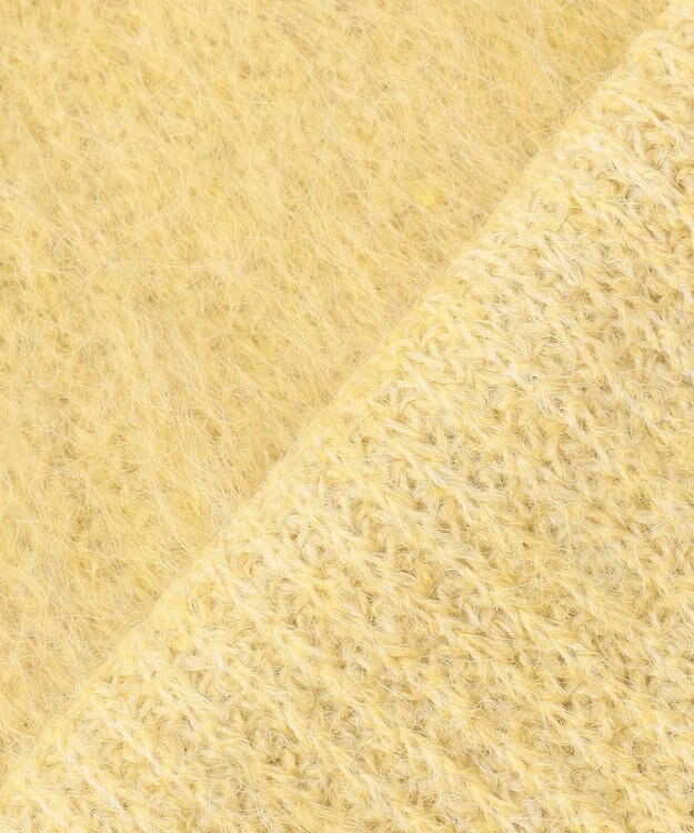 UNFILO アルパカシャギー Vネックカーディガン イエロー