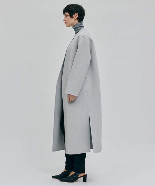 BEIGE， 【Oggi 2月号掲載】GRASSE / ストール付きリバーロングコート L Gray