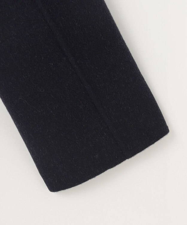 J.PRESS LADIES L ウールナイロンリバーチェック フード付き コート ネイビー×チェック系