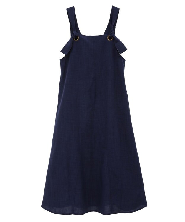CRAFT STANDARD BOUTIQUE 前後2WAY麻調パネルワンピース Navy