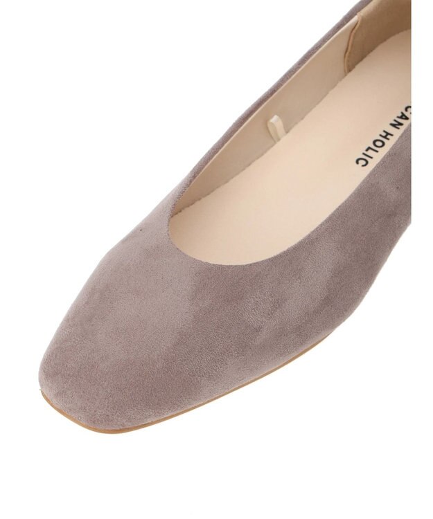 AMERICAN HOLIC 【整履き】スクエアトゥスェードフラットシューズ Light Beige