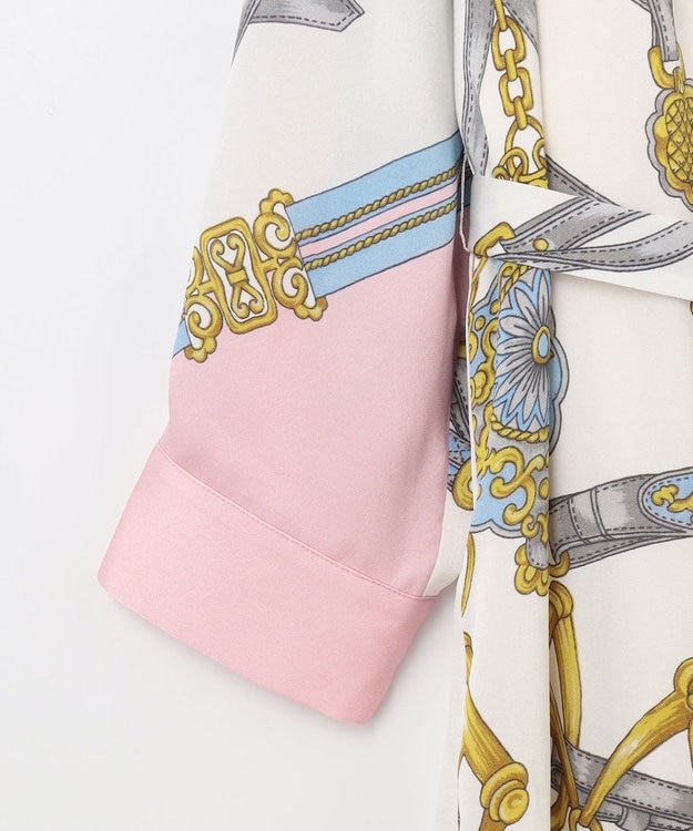 GRACE CONTINENTAL スカーフプリントシャツドレス ピンク