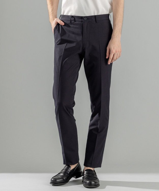 JOSEPH HOMME 新柄【洗える/ストレッチ/シワになりにくい/セットアップ対応可】クールドッツストレッチ テーパードパンツ / CITY ネイビー系