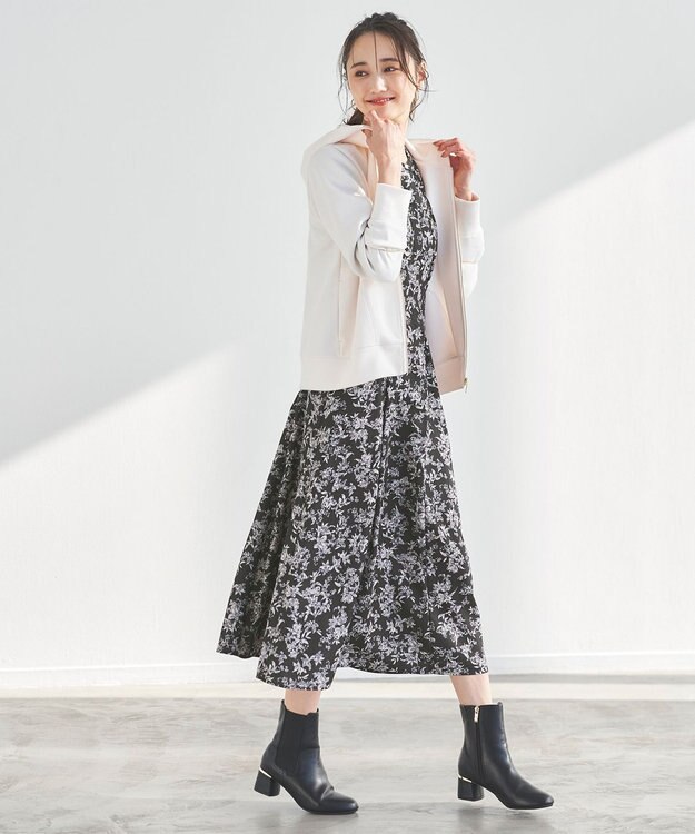 ANY SIS S 【2SET】クロップドニットセット ワンピース ブラック×アイボリー