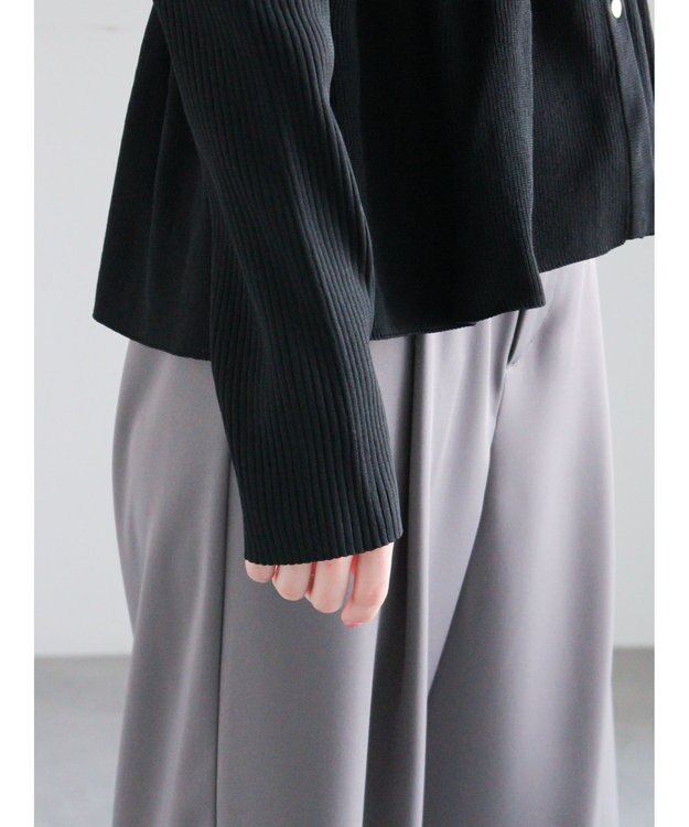 Te chichi 前後2WAYペプラムカーディガン ブラック