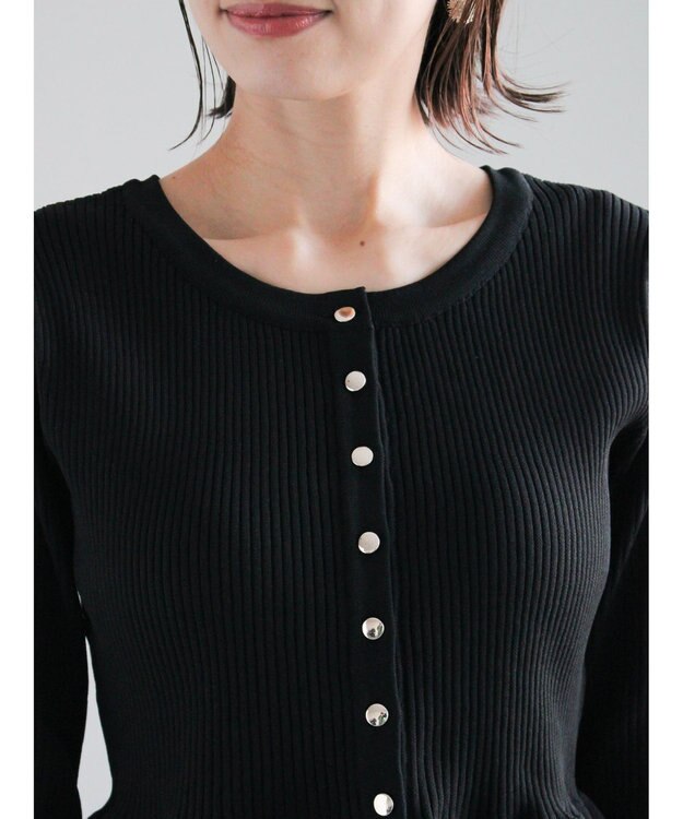 Te chichi 前後2WAYペプラムカーディガン ブラック