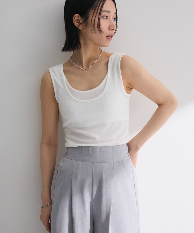 Green Parks ・Ｐｅｔｉｔ　Ｆｌｅｕｒ　レイヤードタンク Off White