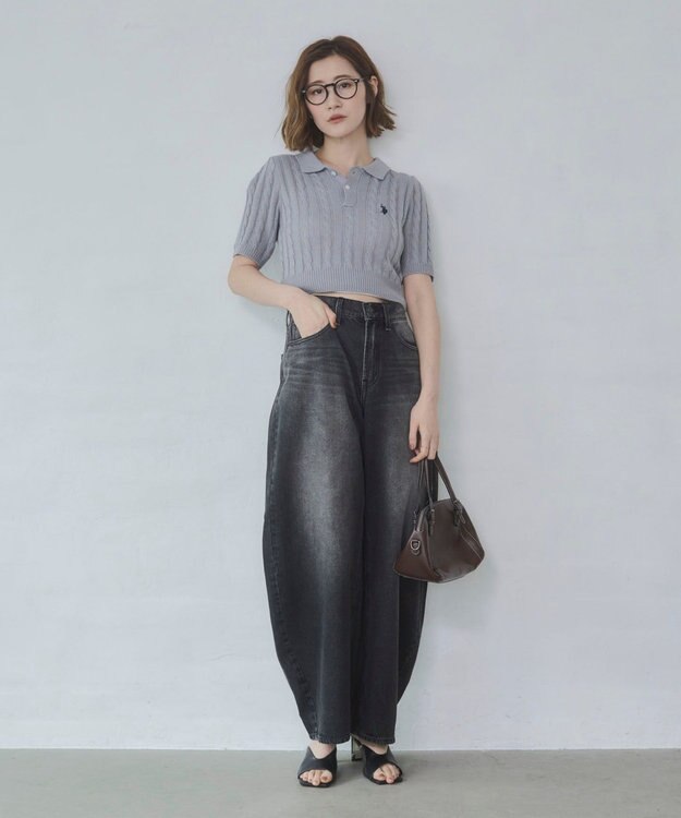 WEGO ワイドカーブデニムパンツ デニムブラックソノタ