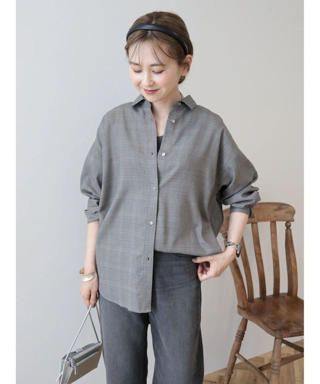 AMERICAN HOLIC イージーケアバックタックシャツ Glen Check