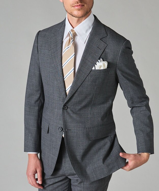 GOTAIRIKU 【形態安定/コンバーチブルカフス仕様】PREMIUMPLEATS_レギュラーカラー 通年ドレスシャツ ホワイト系