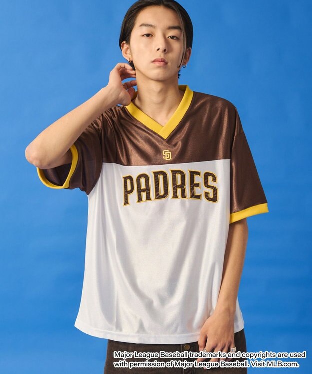 WEGO 【ユニセックス着用ITEM】別注MLBメッシュゲームグラフィックT（SS） ブラウンその他