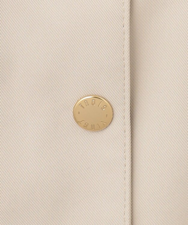 23区 S 【洗える】ライトツイル ノーカラーコート ベージュ系