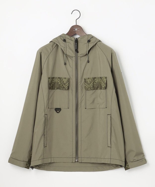 JOSEPH ABBOUD MOUNTAIN 【UNISEX】軽量/撥水 リップワッシャーコンビ マウンテンパーカー カーキ系