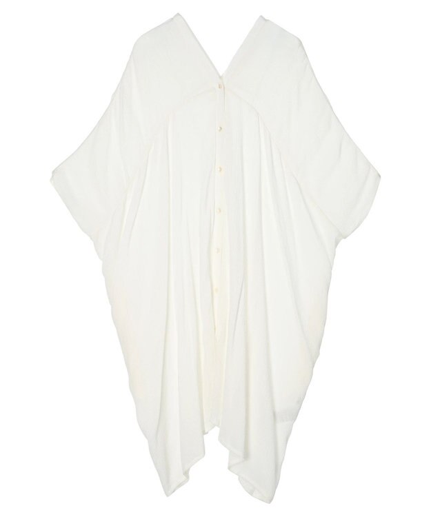 earth music&ecology レーヨンビッグシャツチュニック Ivory