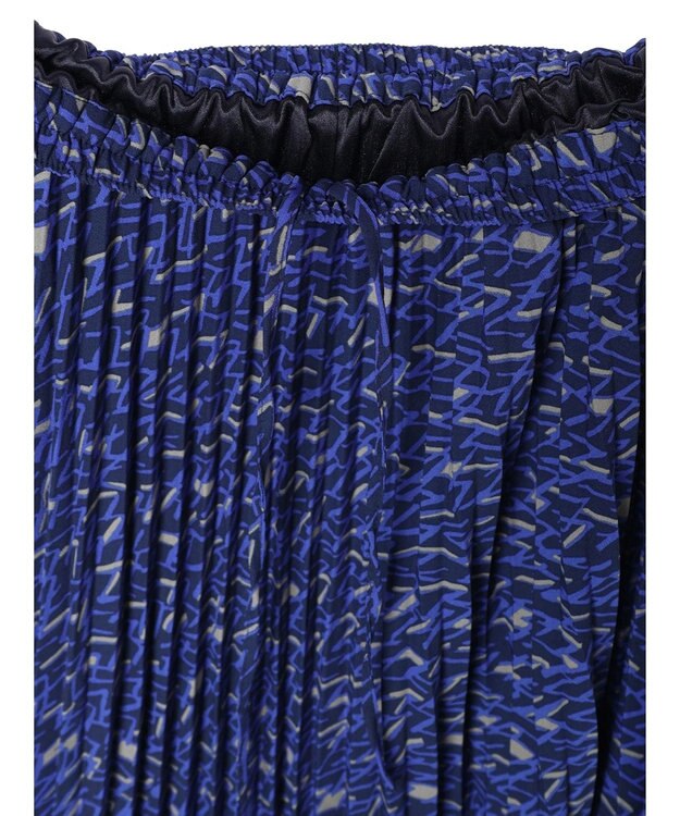 AMERICAN HOLIC 丈違いプリントプリーツスカート Navy