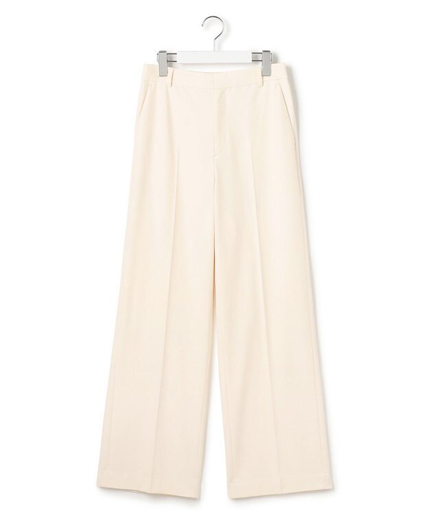 23区 【滝沢眞規子さん着用/洗える】ウォームストレッチ ワイド パンツ アイボリー系